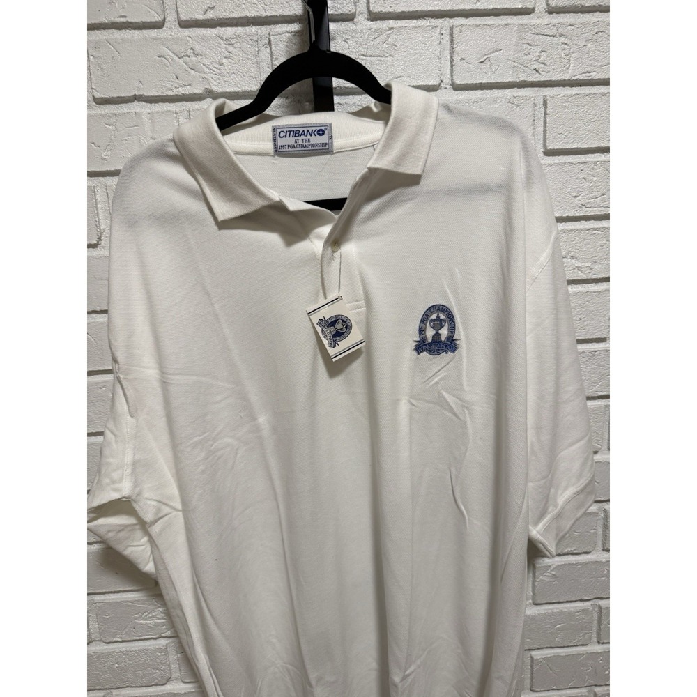 NWT 1997 PGA Championship Winged Foot Citibank Golf Polo Shirt XL White Vintage - Picture 5 of 11